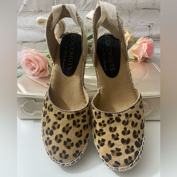 Coconuts by Matisse Leopard Print Espadrille Wedges - Picture 1 of 6
